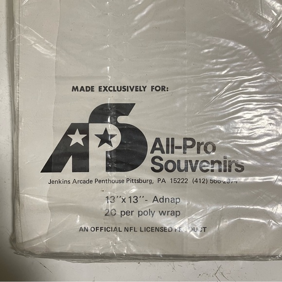 NEW Vintage NFL Pittsburgh Steelers All-Pro Souvenirs Party Napkins Lot 2 Sealed - Picture 5 of 5